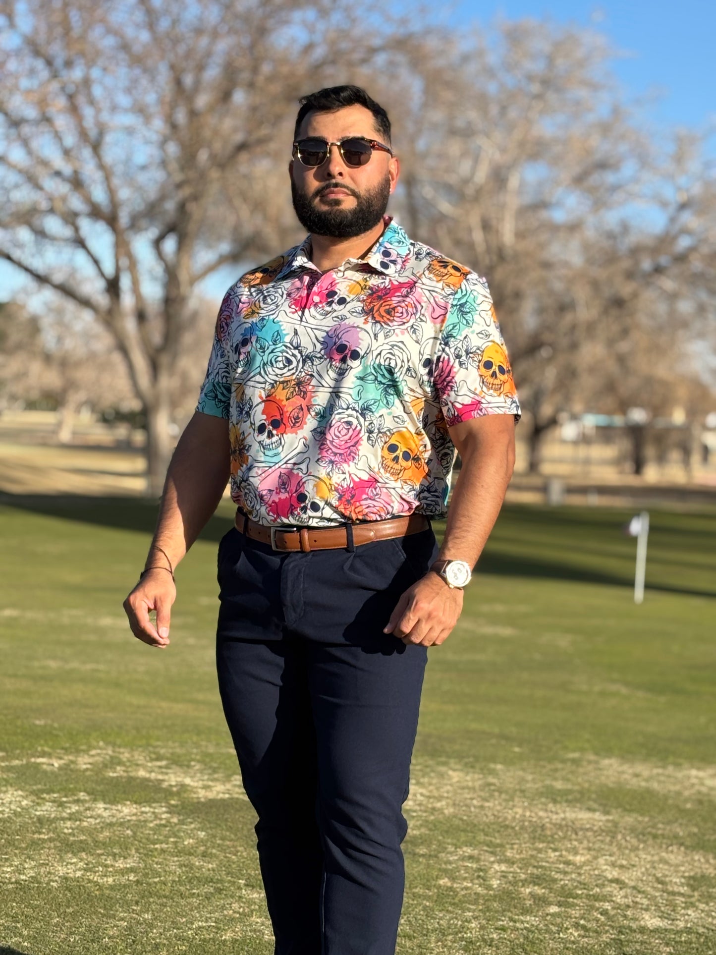 Dia De Los Muertos Golf Polo