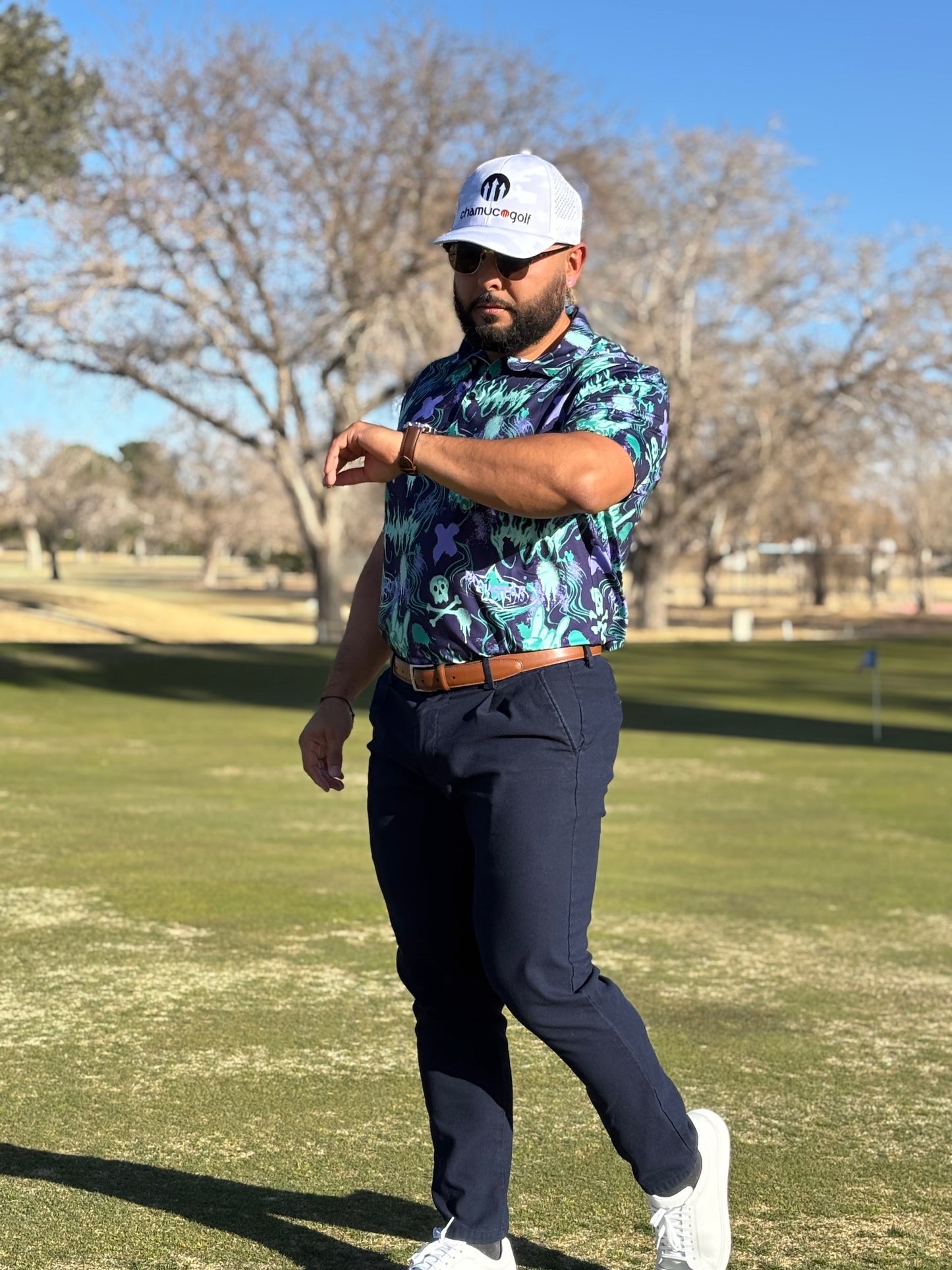 Chamuco Golf Cap White Dry-Lite Laser Cut