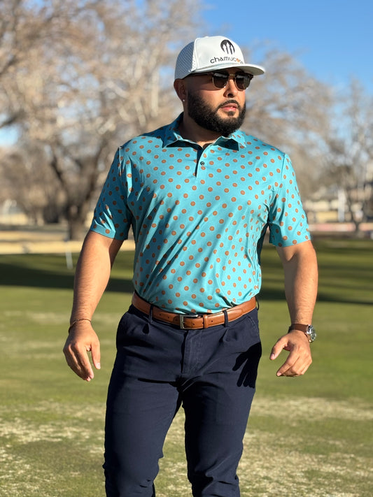 Men's Polka Dot Teal & Burnt Orange