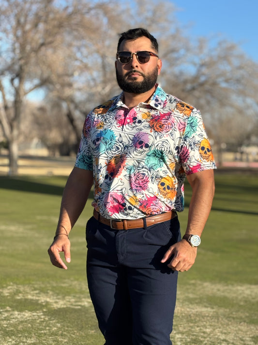 Dia De Los Muertos Golf Polo