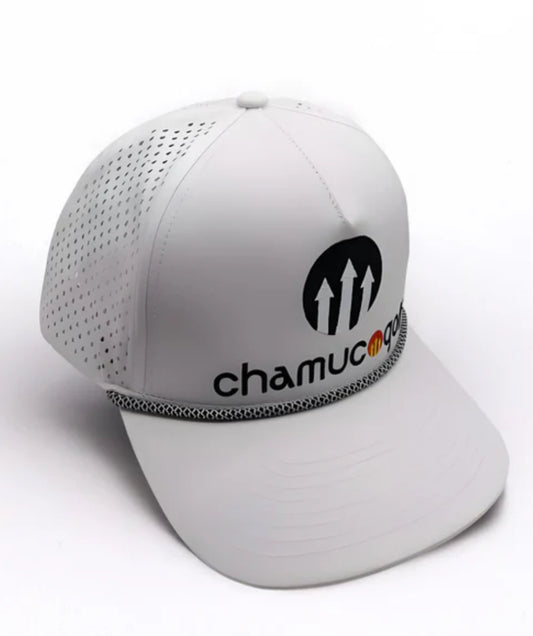Chamuco Golf Cap White Dry-Lite Laser Cut